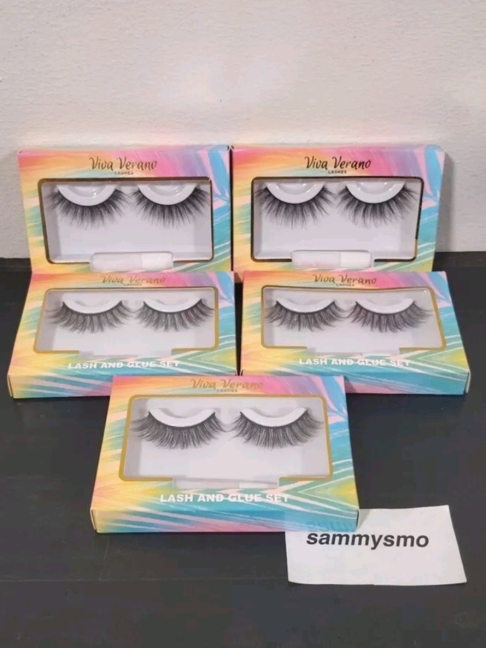 VIVA VERANO Summer Lashes - Lash & Glue Set Faux Mink, Fake Eyelashes x5 Packs